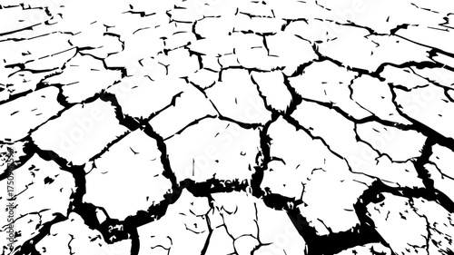 grunge crack texture. Sketch crack texture. Ground cracks, breaks on land surface from earthquake. Grunge Urban Different distressed black grain texture. Grunge Urban Different distressed black grain