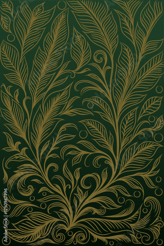 Tropical leaf Wallpaper, Luxury nature leaves pattern design, Golden banana leaf line arts, Hand drawn outline design for fabric , print, cover, banner and invitation, Vector illustration.