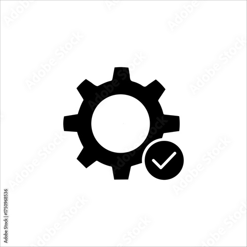Vector art of gear with checkmark