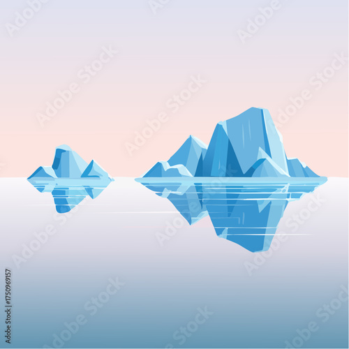 Eismeer mit schwimmenden Eisbergen