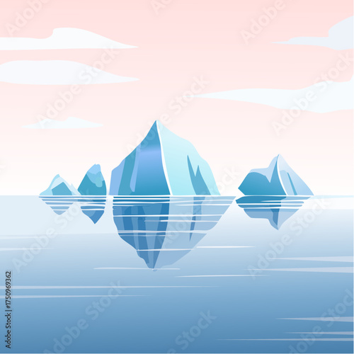 Eismeer mit schwimmenden Eisbergen