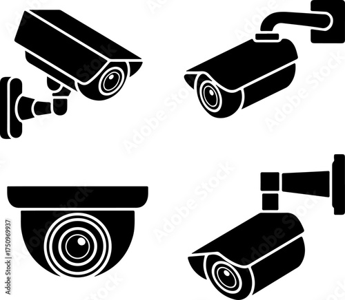 CCTV silhouette vector illustration