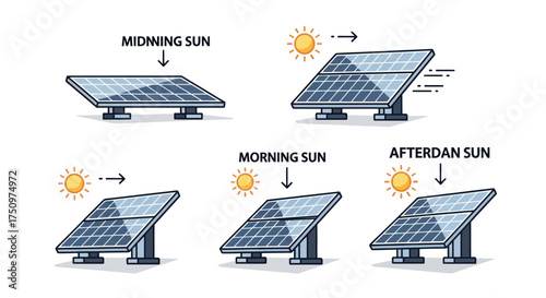 Solar Panel Orientation for Optimal Sunlight Capture Throughout the Day.