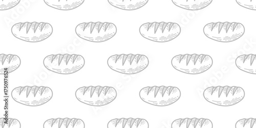 baguette pattern background. doodle bread pattern background. Bakery theme pattern background. Bake shop themes pattern doodle for packaging.