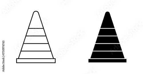 Traffic Cone Icon – Road Safety and Warning Sign Vector Illustration