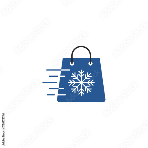 Christmas shopping bag illustration on a transparent background