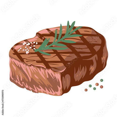 Delicious grilled steak with fresh rosemary and coarse salt, a savory and satisfying meal perfect for any occasion