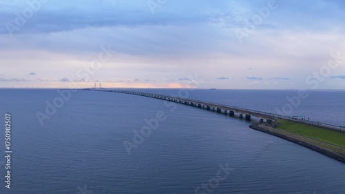 Wallpaper Mural Stunning aerial panorama of Denmark Great Belt Infinity Bridge. Torontodigital.ca