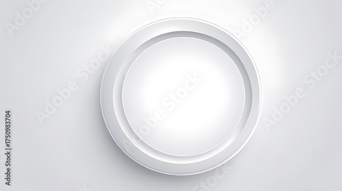 Empty oval picture frame with decorative border on white background