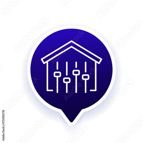 customize settings of smart home line icon with house and slider bar