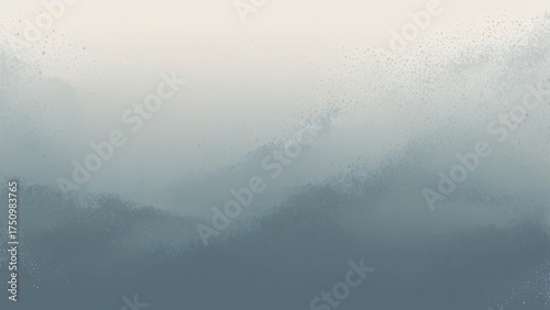 Soft gradient abstract background in pale blue and gray colours. Misty atmosphere with subtle speckled texture and airy, foggy, tranquil ambiance.