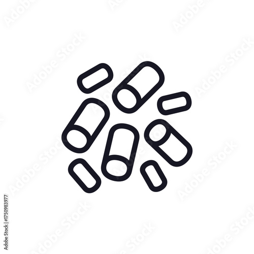 wood pellets icon, biomass line vector