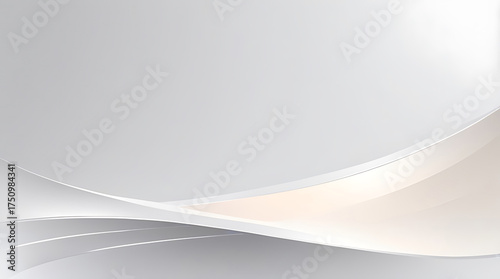 Elegant flowing white and beige abstract wave background with subtle light