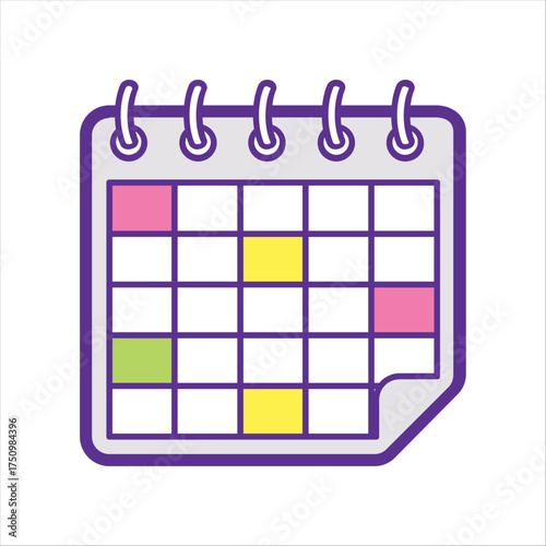 Calendar Planner Icon – Flat Design Schedule and Date Management Symbol