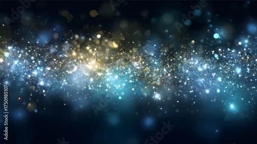 A shimmering wave of golden particles on a dark background, creating a magical and ethereal effect