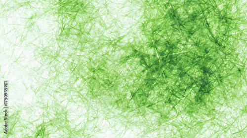 An abstract pattern featuring diagonal green stripes and scattered white dots, evoking a sense of nature and freshness