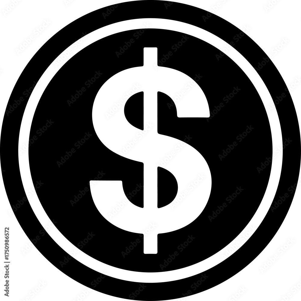 Obraz premium dollar coin silhouette vector illustration