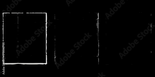 Abstract graphic design with distressed white and gray vertical lines on a black background