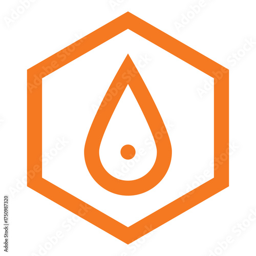 Monounsaturated fat icon vector with oil drop symbol for healthy nutrition label and diet design.