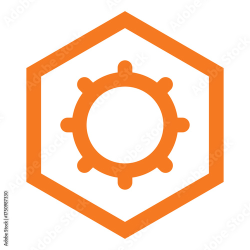 Total carbohydrate icon vector showing gear symbol for energy and nutrition food information.
