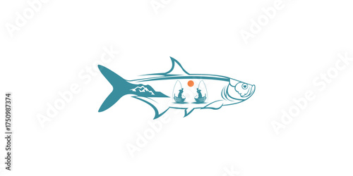 Wallpaper Mural fish and fisherman logo Torontodigital.ca