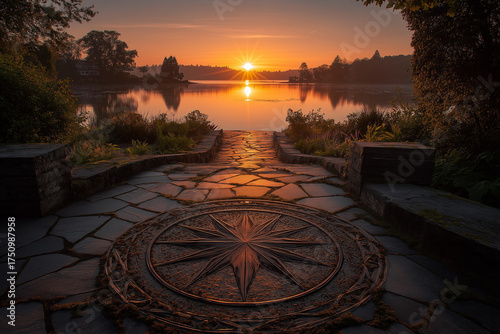 A breathtaking view of sunrise over a calm lake