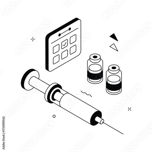 Well designed isometric illustration of vaccination schedule, ready to use vector