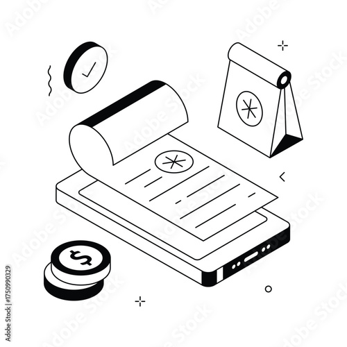 Grab this amazing isometric illustration of medicine bill in modern style
