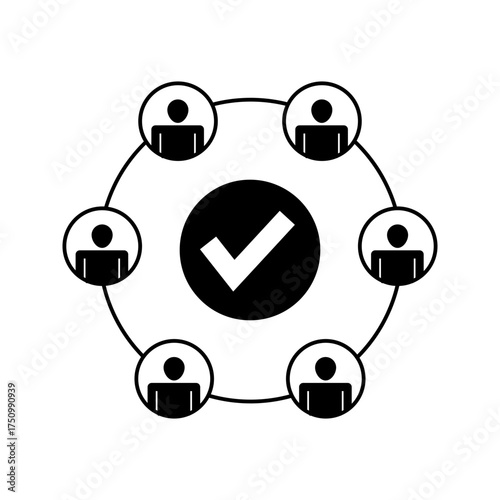 social network connection, teamwork business agreement icon vector