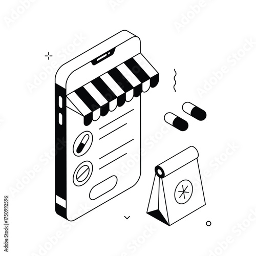 Take a look at this amazing isometric illustration of online pharmacy