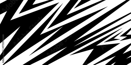 Abstract sharp seamless pattern with zigzags, arrows and triangles. Wavy geometric lightning background for covers or textile print. Sharp, chaotically scattered zigzag arrows.