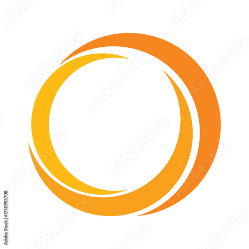 Orange circle logo template for business and company