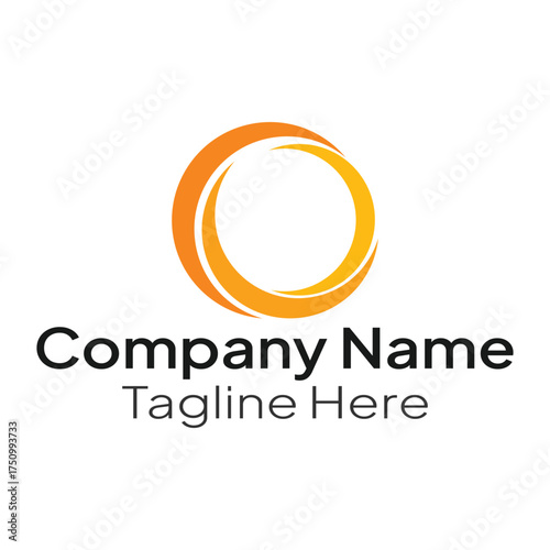 Orange circle logo template for business and company
