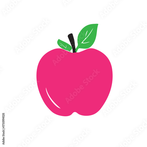Vibrant Pink Apple Illustration