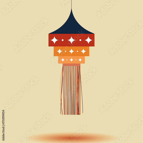 Diwali Lanterns Vector - Minimalist Graphic Post Concept for Diwali