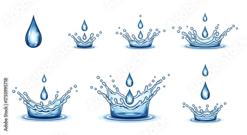 Water Drop Impact: Splashes and Ripples Collection.