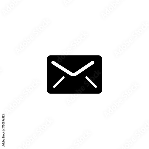 Vector art of black envelope icon