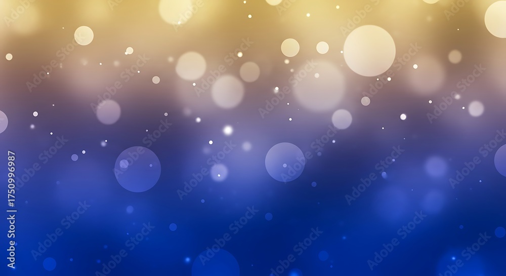 Fototapeta premium Abstract bokeh lights with a gradient of gold to blue