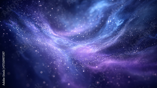 Purple and Blue Nebula with Sparkling Stars