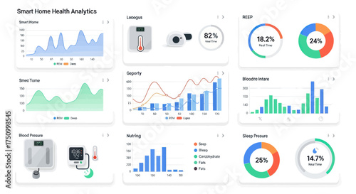 Smart Home Health Analytics Dashboard with Data Visualization and Monitoring.