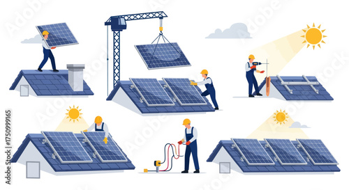 Installation of Solar Panels on Residential Rooftops Energy Efficiency.
