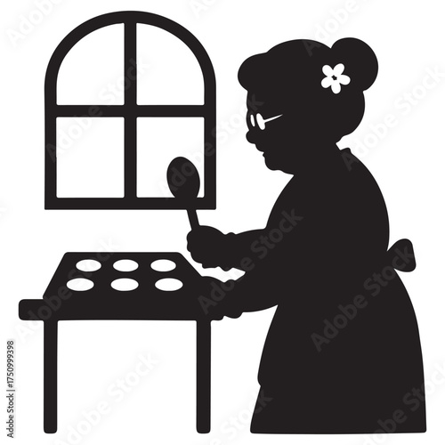 Grandma Baking Silhouette