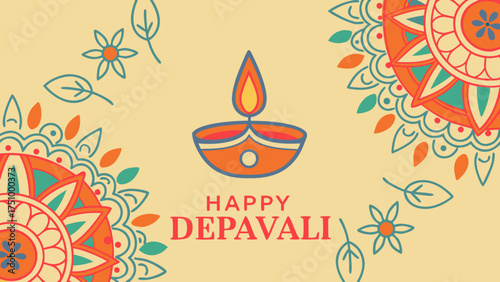Celebrate Depavali with this vibrant, festive illustration, perfect for cultural events, social media greetings, and eye-catching holiday promotions
