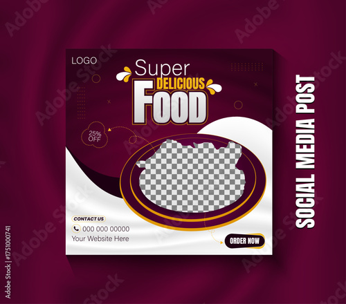 Delicious food menu social media banner template.