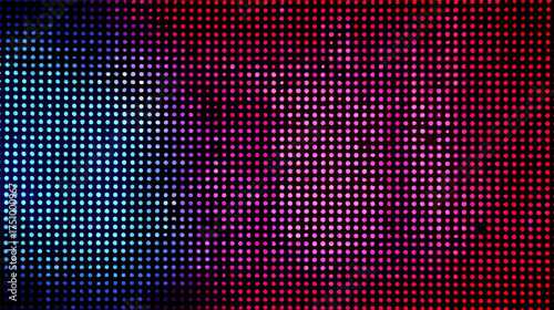 Colorful LED light panel with vibrant dots creating a dynamic pattern. Neon light background