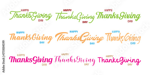 Thanksgiving Day Lettering Bundle. Script and Bold Font Design