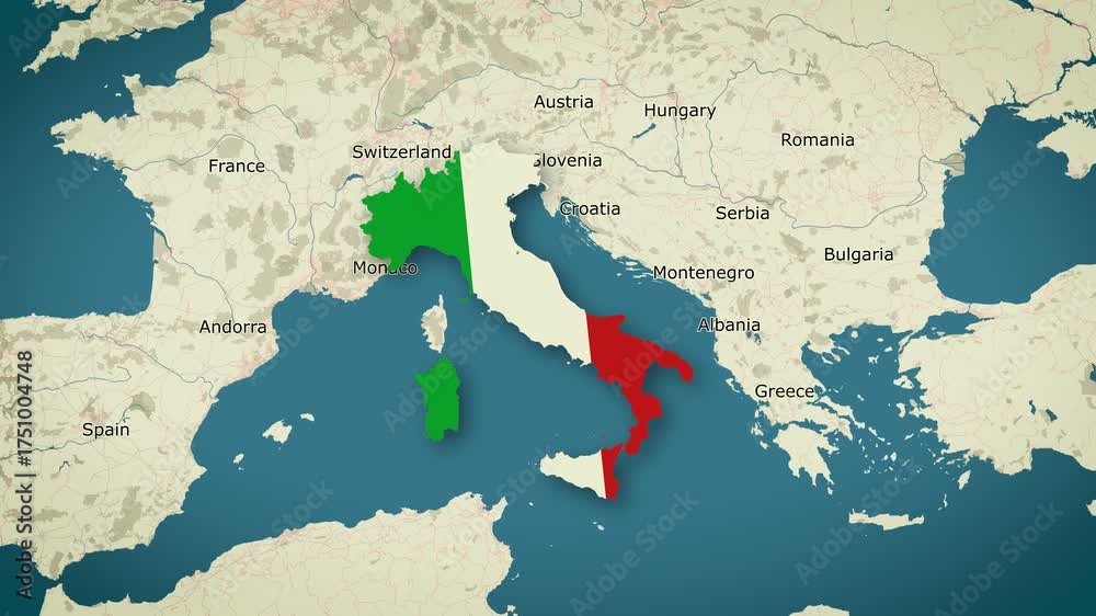 Italian Republic Map of Italian Republic, Italy - Map Animation - Italian Republic from ...