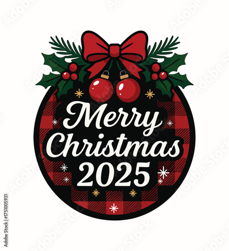 Buffalo Plaid Christmas Ornament 2025