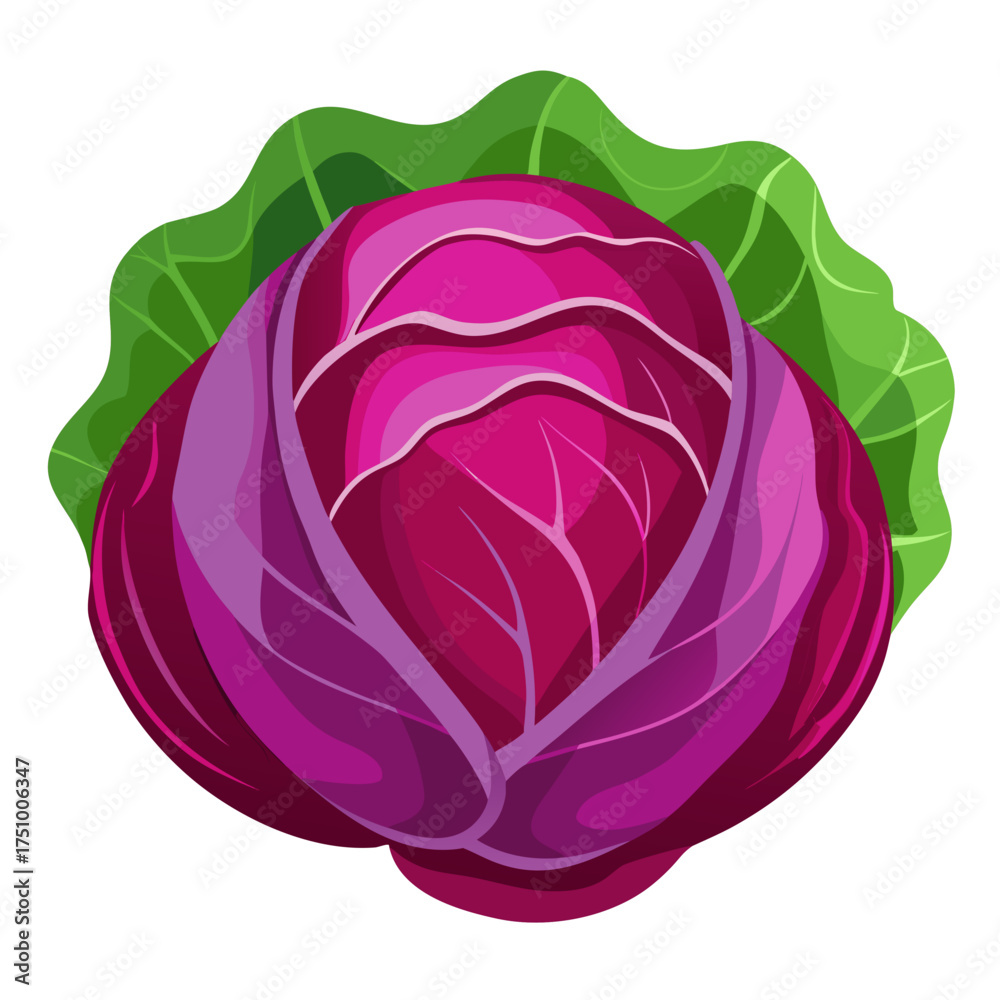 Fototapeta premium Vibrant red cabbage with crisp green leaves, a modern culinary delight for healthy recipes and fresh food concepts, perfect for farm-to-table menus and vegetarian dishes