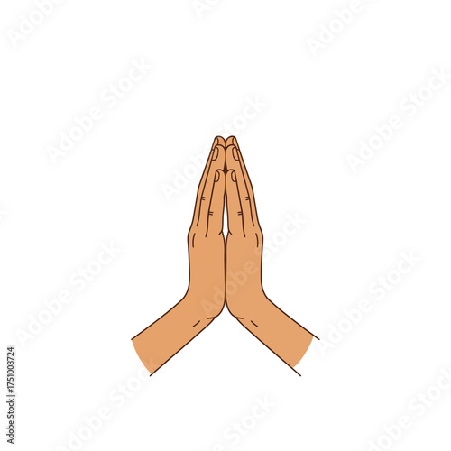 Traditional Deepavali Diwali greeting hands in prayer gesture, celebrating Indian culture and spirituality